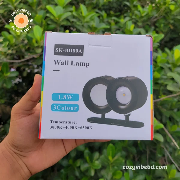 Modern Dimmable Rechargeable Wireless LED Wall Lamp - packaging photo by cozy vibe bd shop
